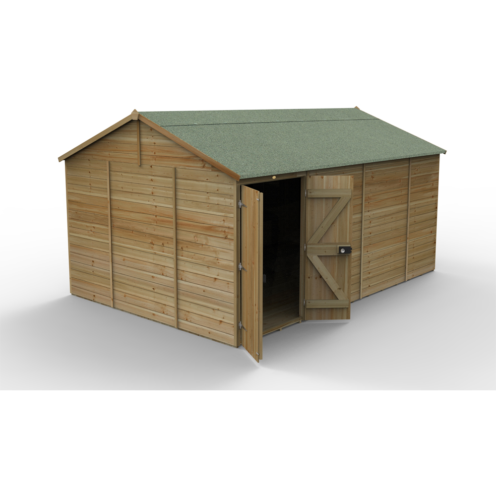 Forest Garden Timberdale 15 x 10ft Tongue and Groove Reverse Apex Garden Shed Image 3