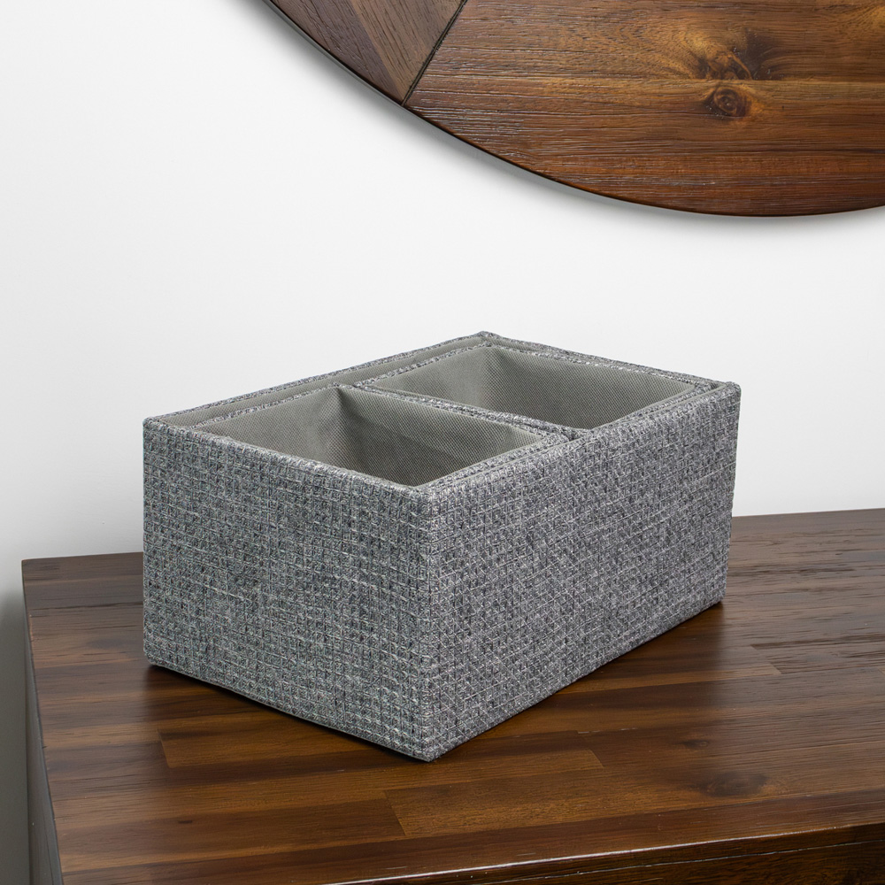 JVL Chroma Grey Rectangular Storage Basket 3 Pack Image 6