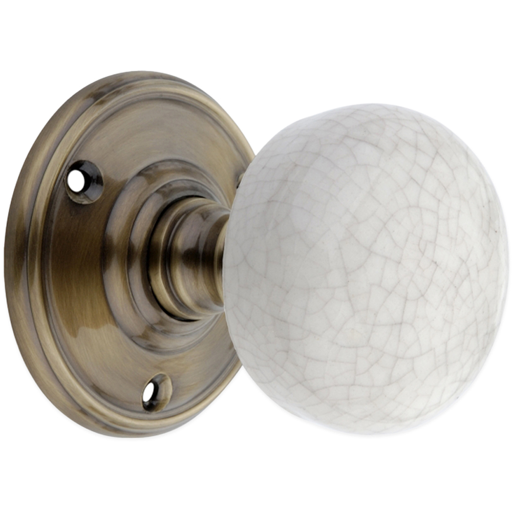 Spira Brass Antique Brass Ceramic Mortice Door Knob 2 Pack Image 3