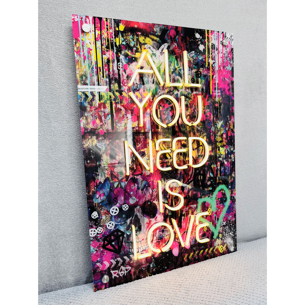 Splashbax All You Need Is Love LED Neon Unframed Wall Art Image 4