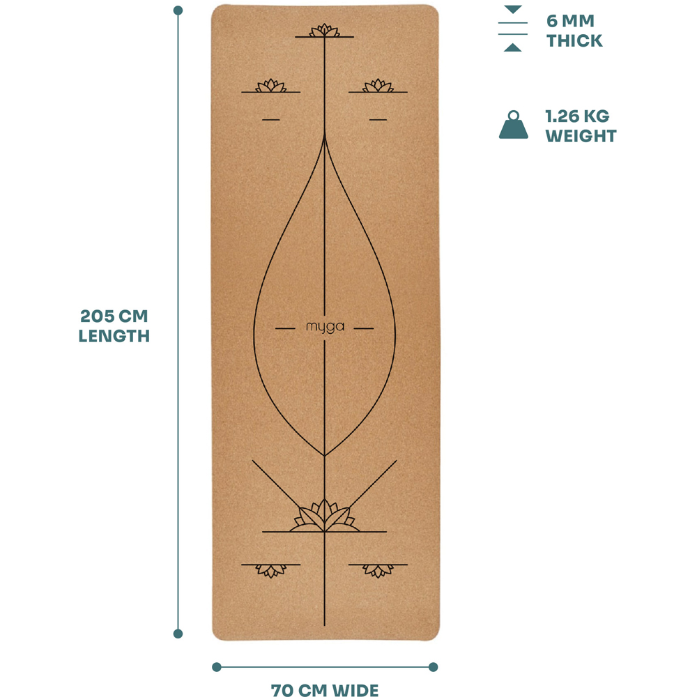 Myga Alignment Cork Yoga Mat XL Image 3