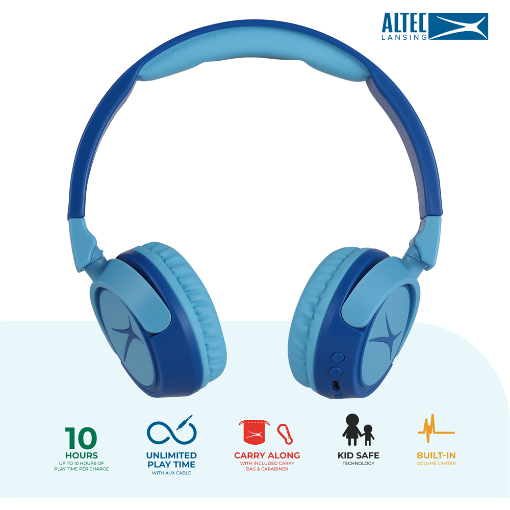 AVF Altec Lansing 2 in 1 Kids Hero Blue Wireless Headphones Image 7
