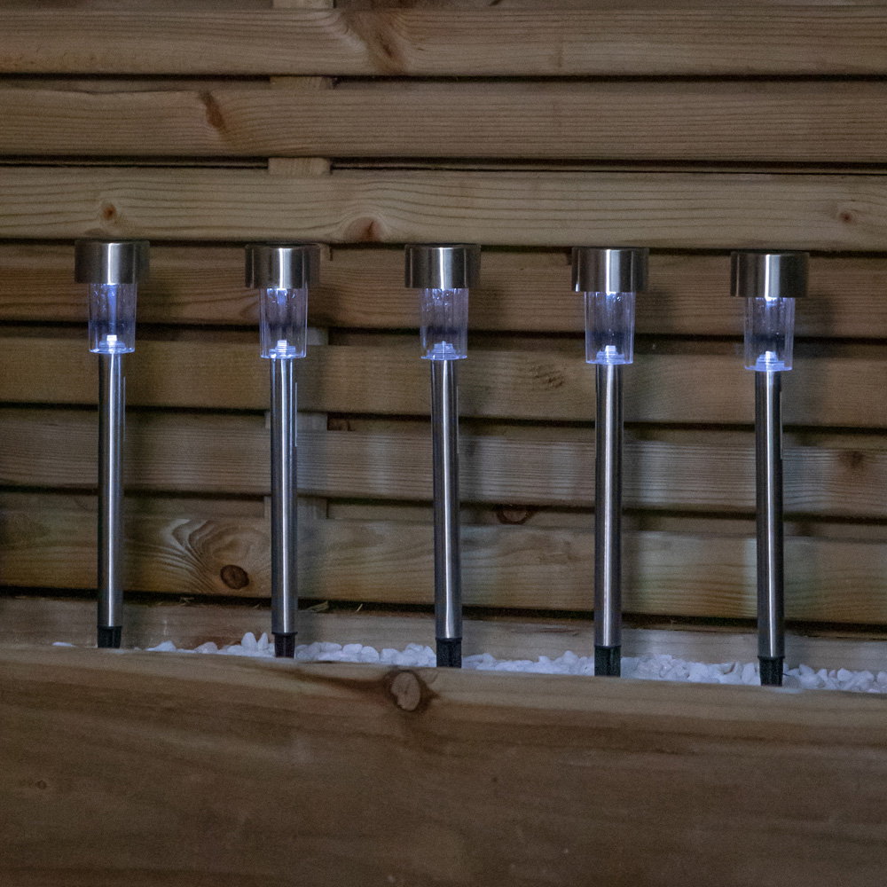 Samuel Alexander Stainless Steel Solar LED Path Light Set of 5 Image 4