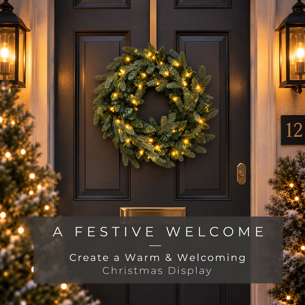 Neo Warm White LED Pre-Lit Artificial Fir Christmas Wreath 50cm Image 4