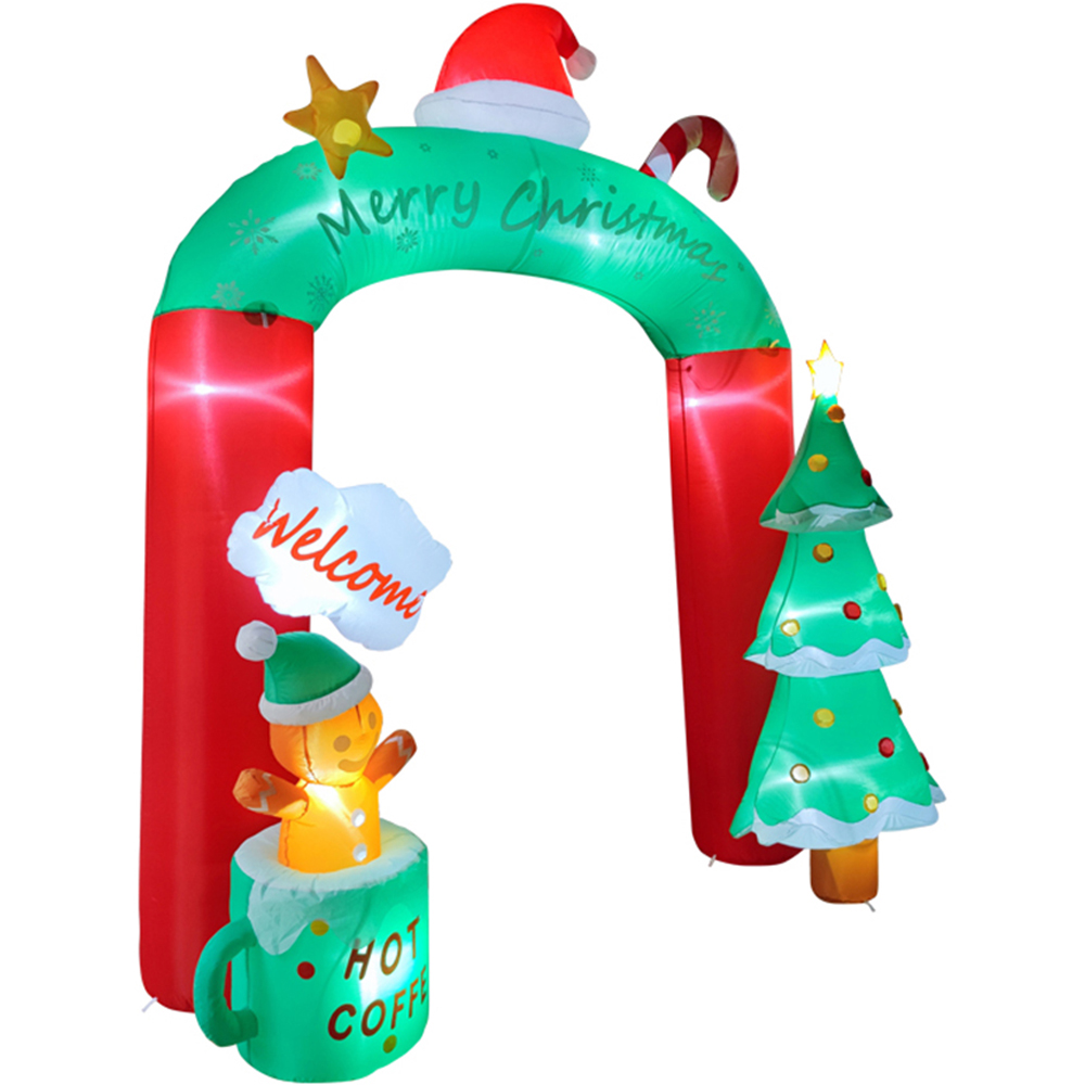 Living and Home Inflatable Archway with Gingerbread Man and Tree LED Christmas Decoration 8.9ft Image 4