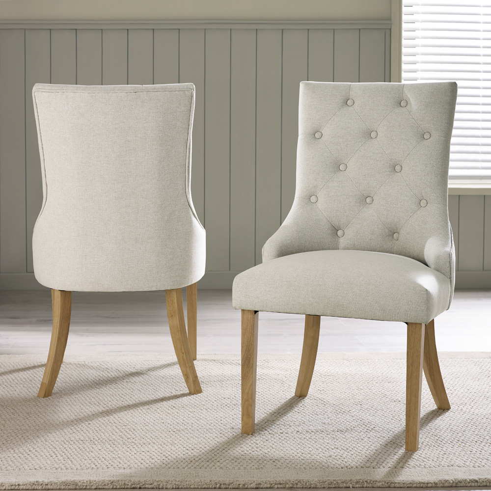 Furniturebox Fowey Kennsington 4 Seater Wooden Extending Dining Set Cream and Oak Effect Image 6