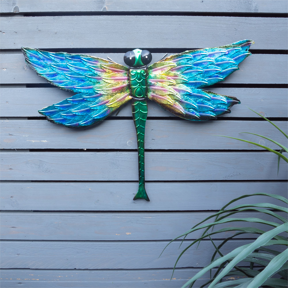 St Helens Multicolour Metal Dragonfly Garden Wall Ornament Image 4