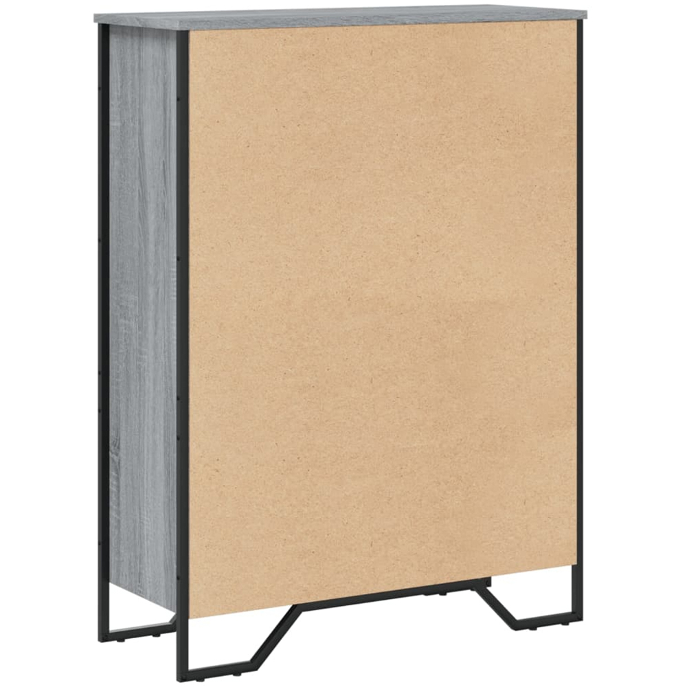 vidaXL 3 Shelf Grey Sonoma Bookcase Image 3