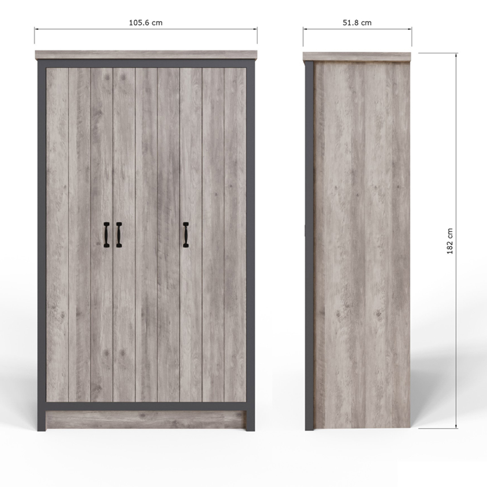 GFW Boston Grey 4 Piece Bedroom Furniture Set Image 8