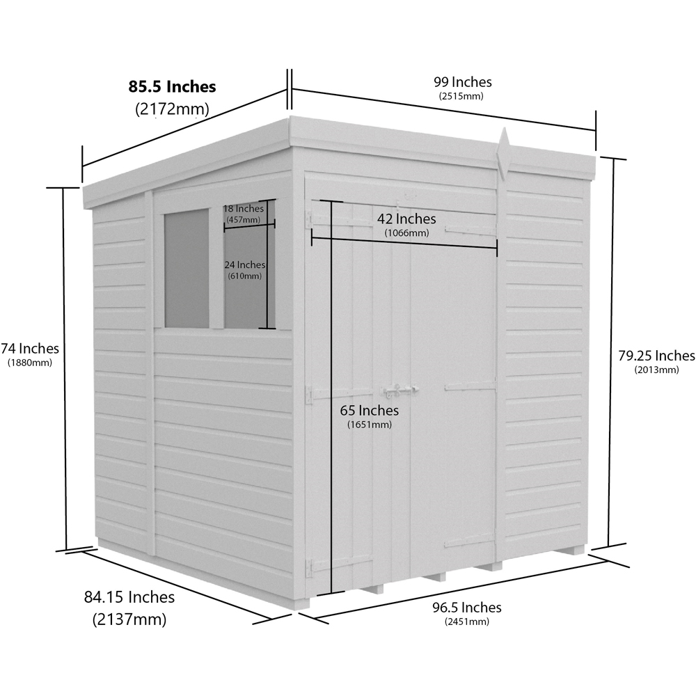 DIY Sheds 7 x 7ft Tongue and Groove Timber Pent Garden Shed Image 9