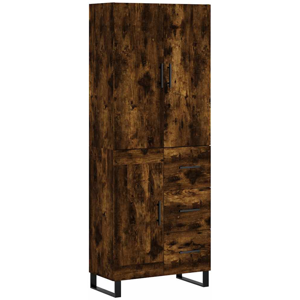 vidaXL 3 Door 3 Drawer 5 Shelf Smoked Oak Highboard Image 2