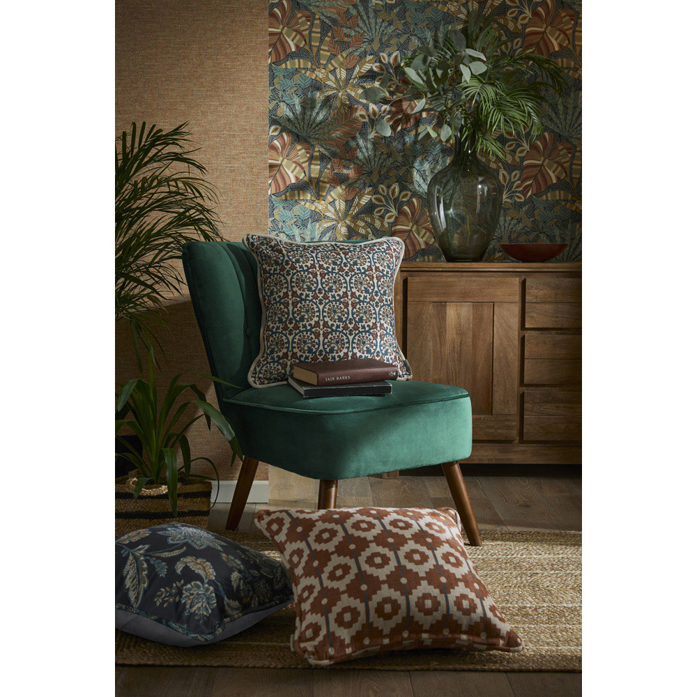 Esselle Home Kirra Leaf Navy and Spice Wallpaper Image 7