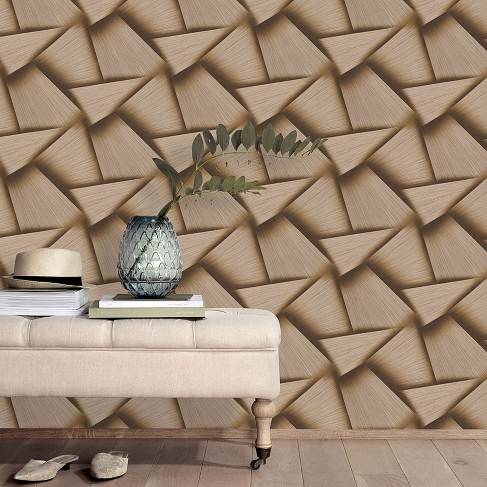 Erismann Pose Striking Geometric Textured Gold Vinyl Wallpaper Image 3