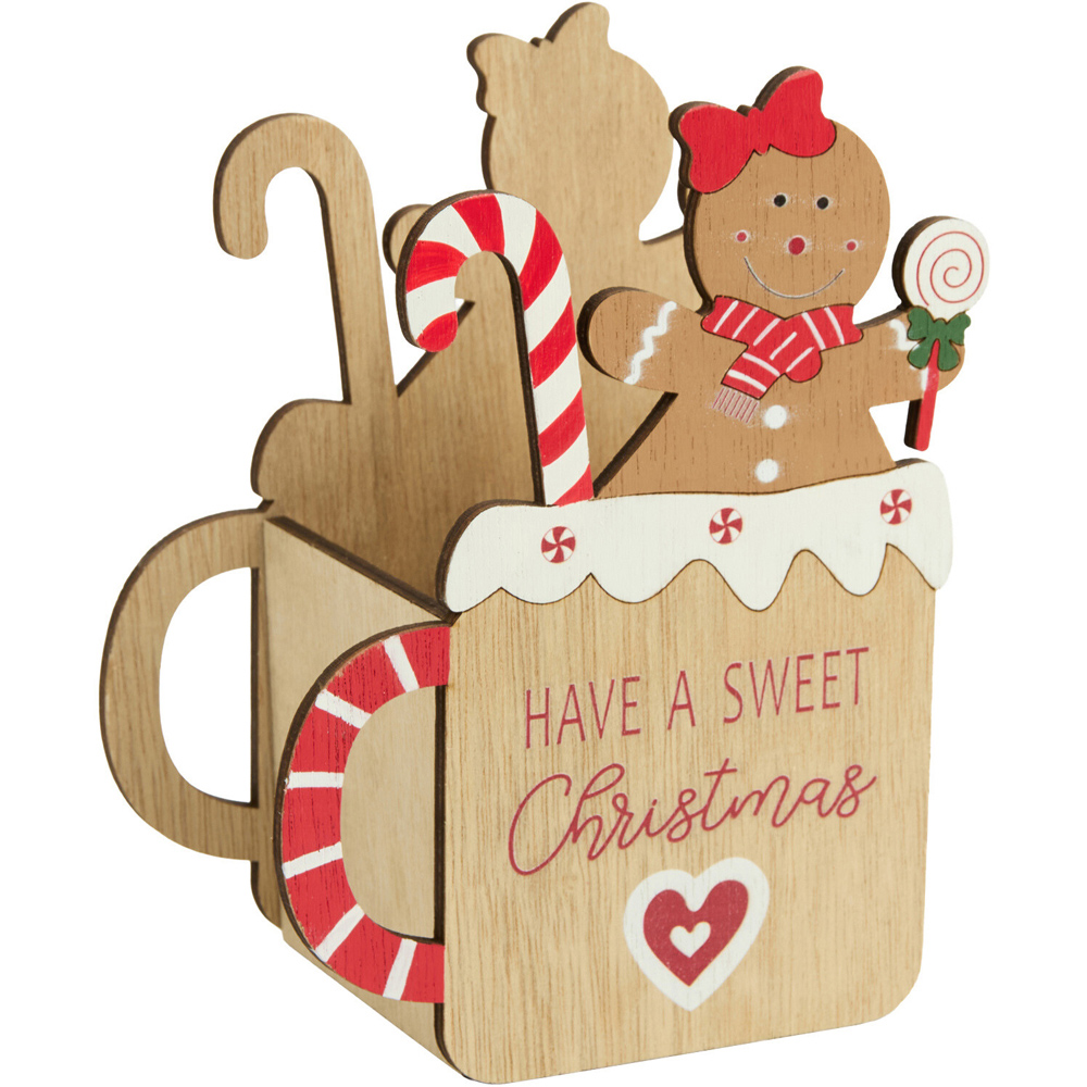 Wooden Gingerbread Mug Decoration Image 3