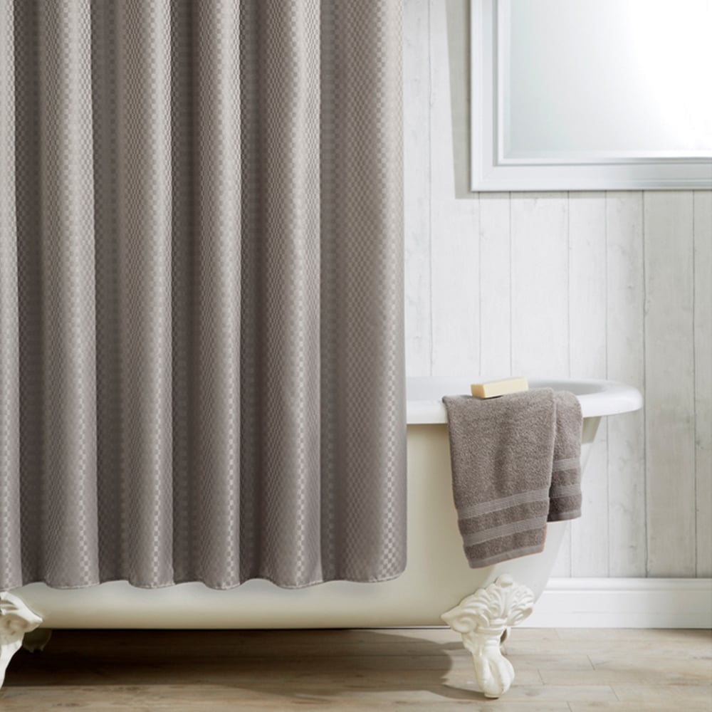 Waterline Grey Polyester Shower Curtain Image