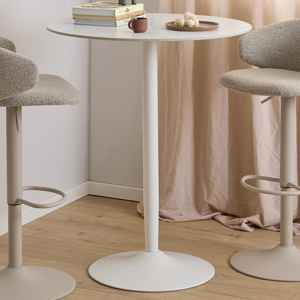 Florence Malta 2 Seater Ceramic White Round Bar Table Image 1