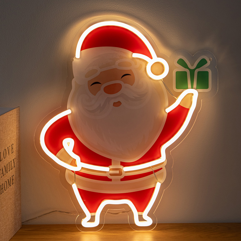Samuel Alexander Warm White LED Santa Neon Sign Christmas Decoration 40cm Image 7