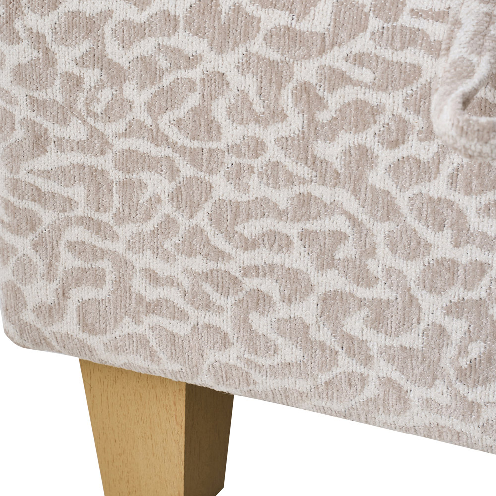 Living and Home Light Brown Linen Leopard Print Storage Ottoman Image 5