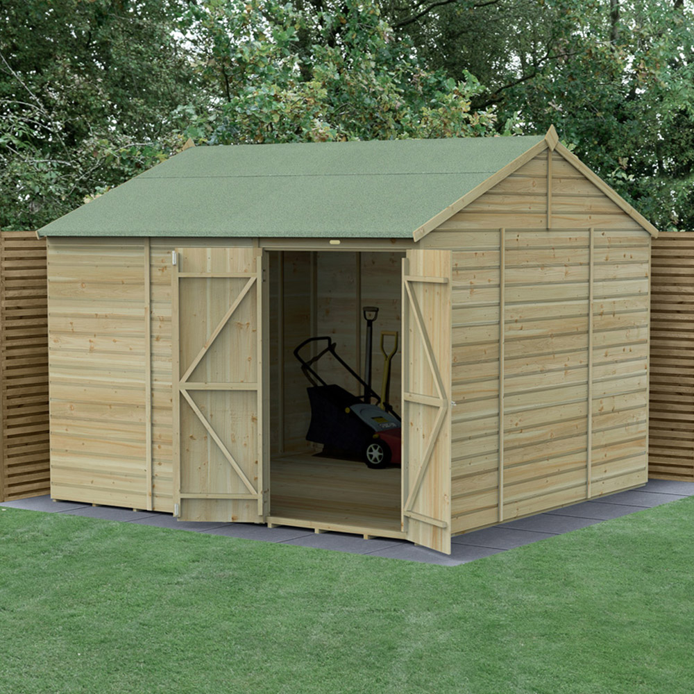 Forest Garden Beckwood 10 x 10ft Double Door Reverse Apex Shed Image 2