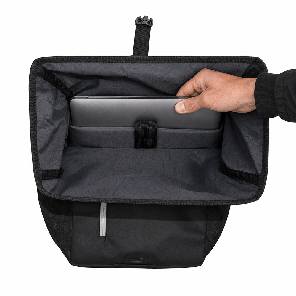 Crossgear Rebel Black Roll Top Backpack 46cm Image 7