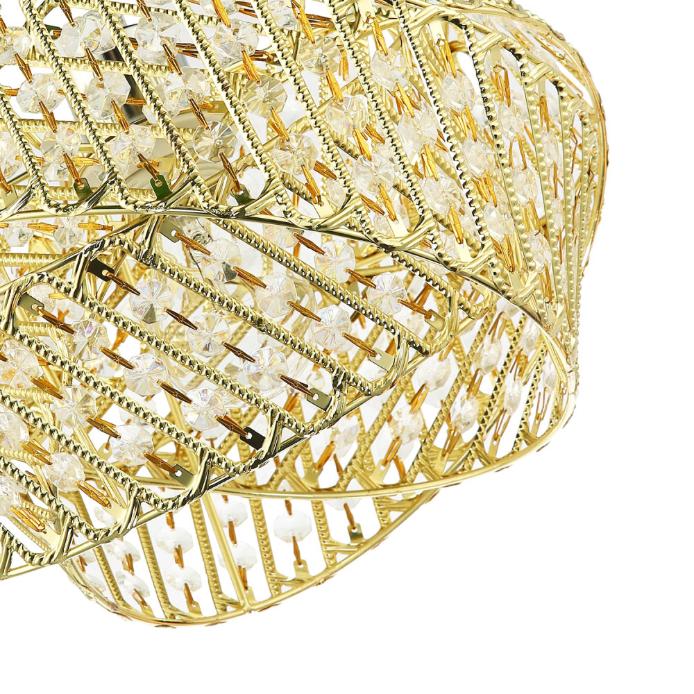 Happy Homewares 3 Ring Gold Pendant Light Shade with Acrylic Bead Image 4