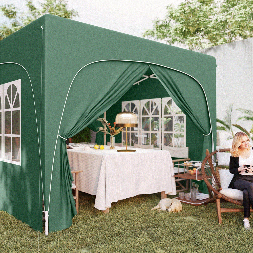 Outsunny 3 x 3m Dark Green UPF50+ Pop Up Gazebo with Sides and Carry Bag Image 3