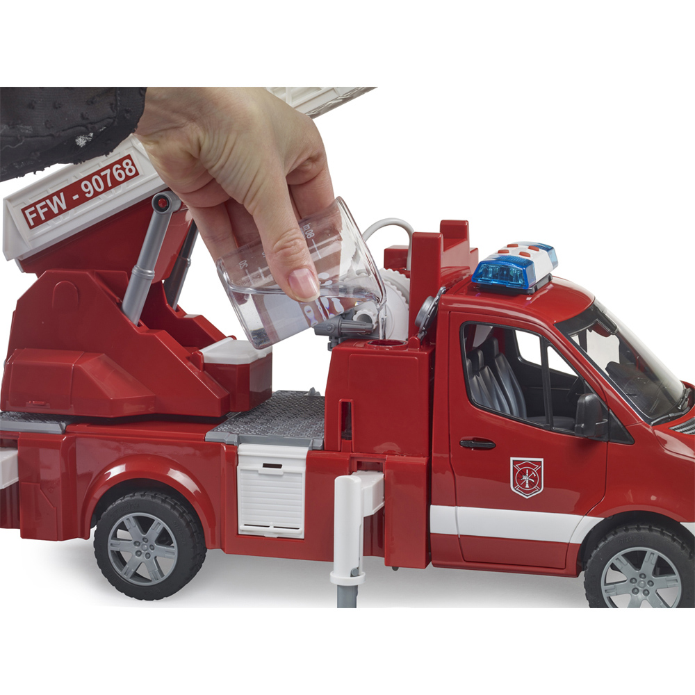 Bruder Kids MB Sprinter Fire Engine with Ladder Water Pump Playset Model Image 9
