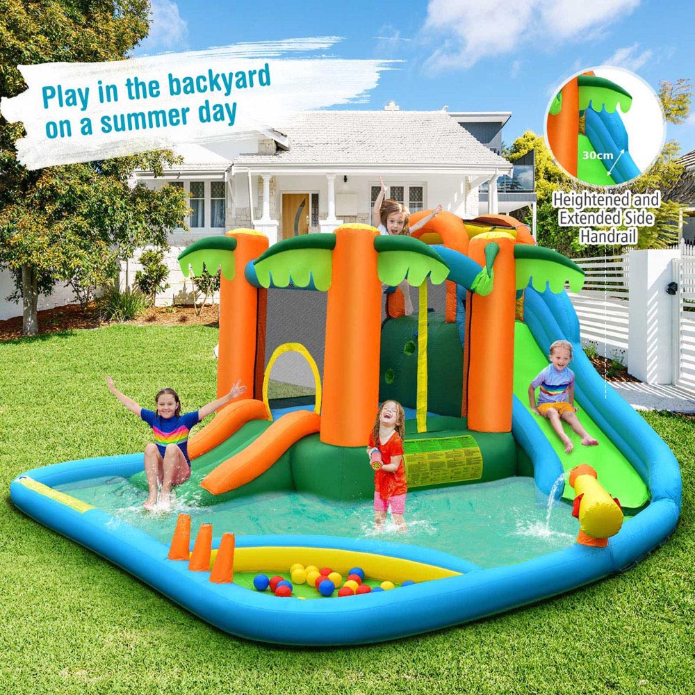 Costway 7 in 1 Inflatable Bounce House with Slide and Trampoline Image 3