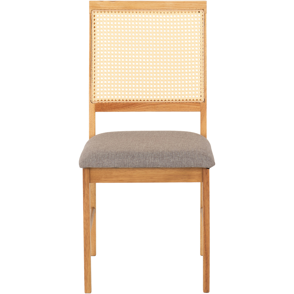 Seconique Ellis Set of 2 Grey Fabric Oak Effect Dining Chair Image 4