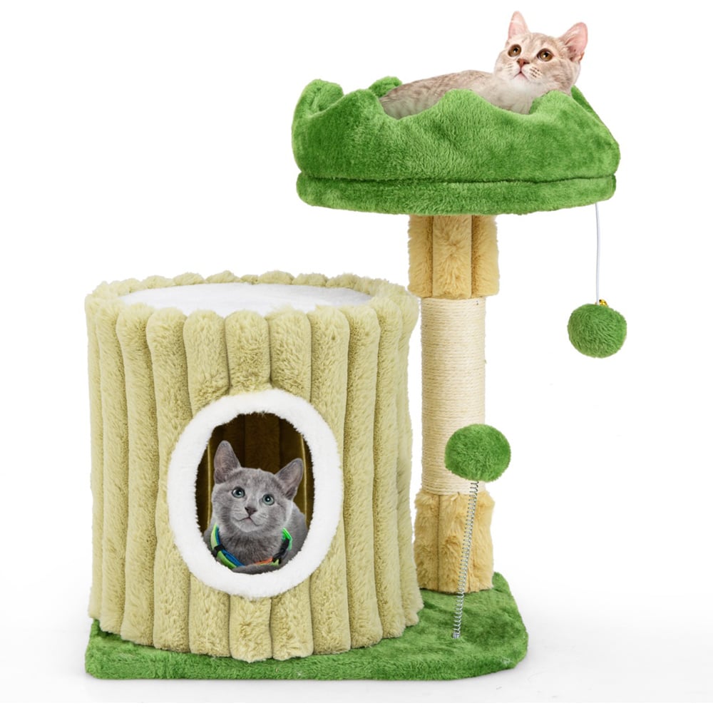 Costway Cat Tree with Sisal Scratching Posts and Padded Perch Image 4