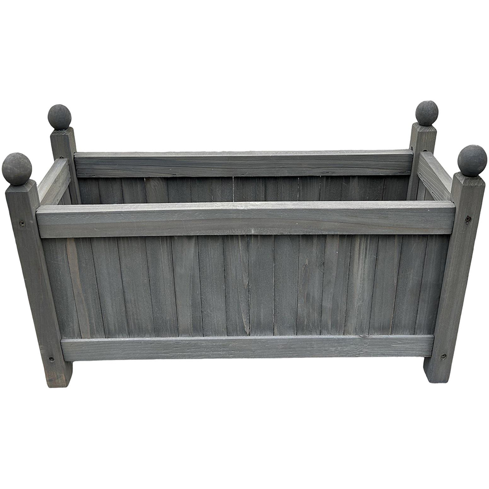 Gr8 Garden Grey Wooden Rectangular Raised Bed Trough Planter Image 1