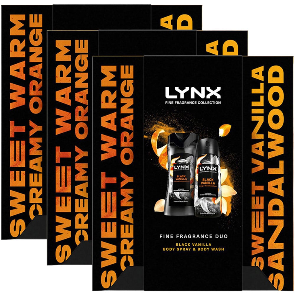 Lynx Black Vanilla Body Spray and Wash Gift Set 3 Pack Image 1