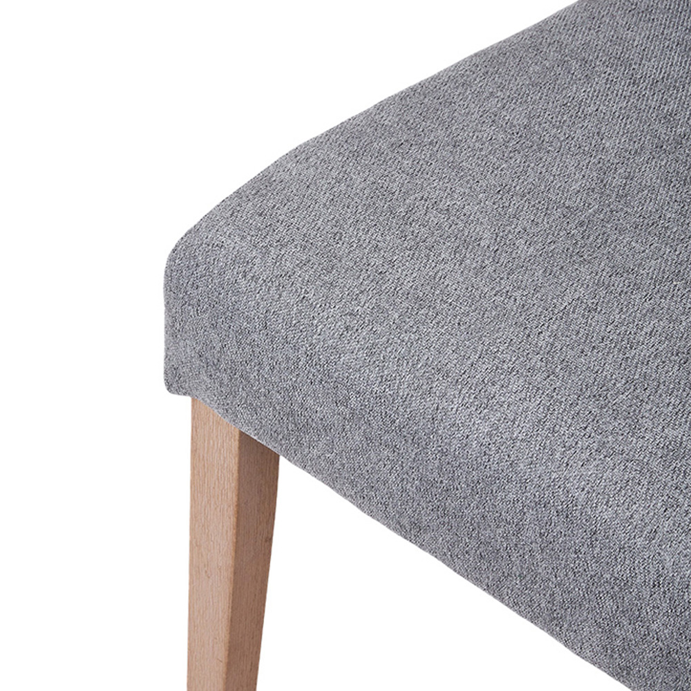 Living and Home Set of 2 Grey Linen Upholstered Dining Chairs Image 8