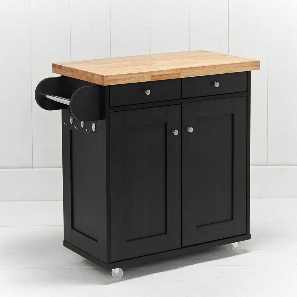 Portland Black Kitchen Island Image 2