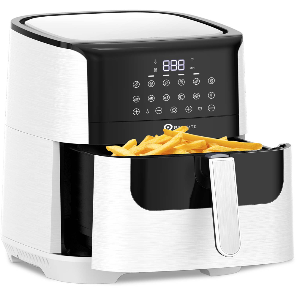 PureMate White Digital Air Fryer with Timer 7L Image 1