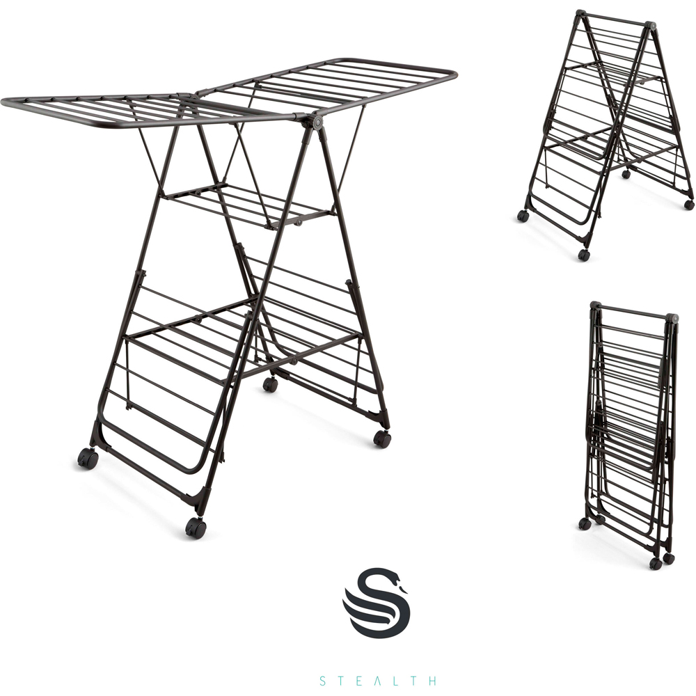 Swan Stealth Black Jumbo Collapsible Clothes Airer 26m Image 2
