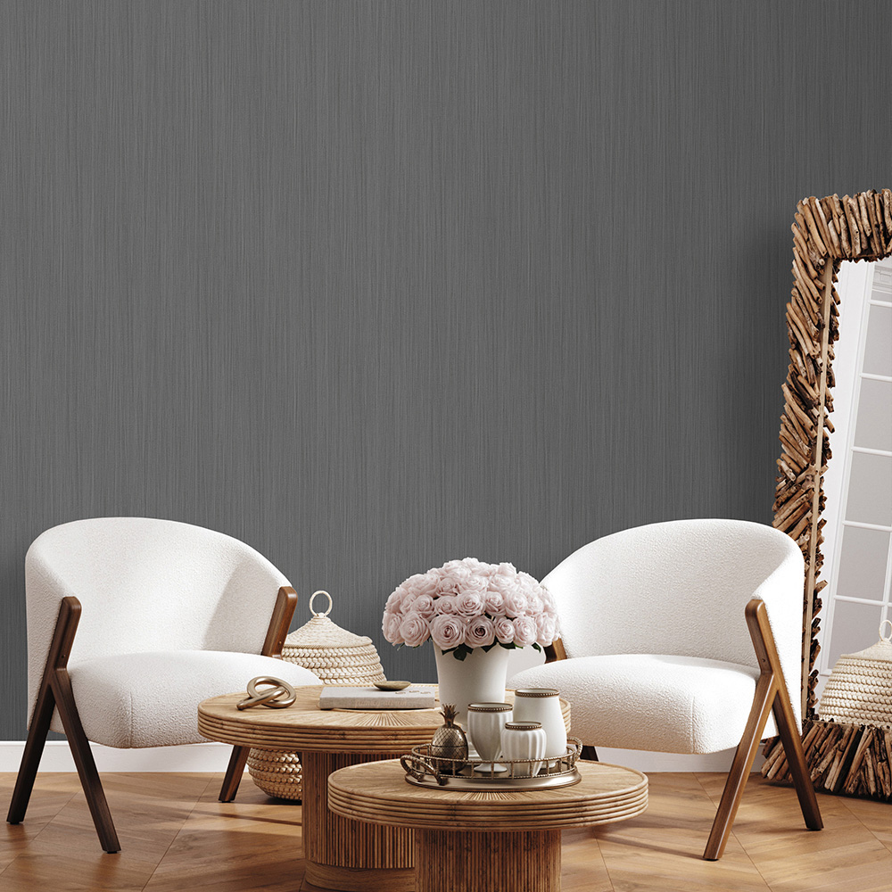 Muriva Alethia Texture Black Wallpaper Image 3