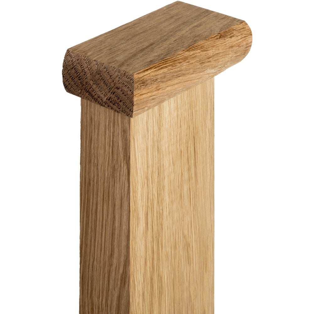 Blueprint Joinery Cambridge Half Flat Oak Newel Post Cap 90mm Image 3
