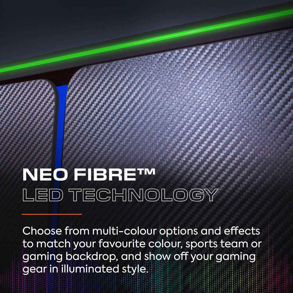 X Rocker Carbon-Tek 2 Door Grey and Blue Wardrobe with Neo Fibre LED Lights Image 3