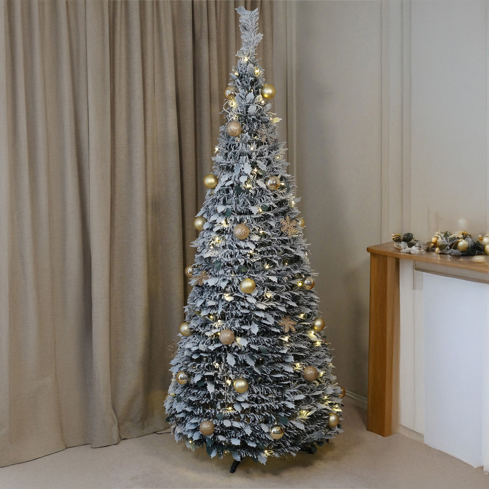Xmas Haus Pop Up Pre Lit Snowy Artificial Christmas Tree 6ft Image 4