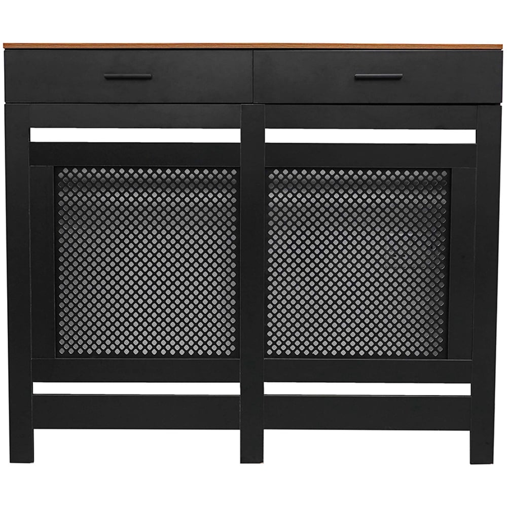 Portland 2 Drawer Black Radiator Cover Medium Image 1
