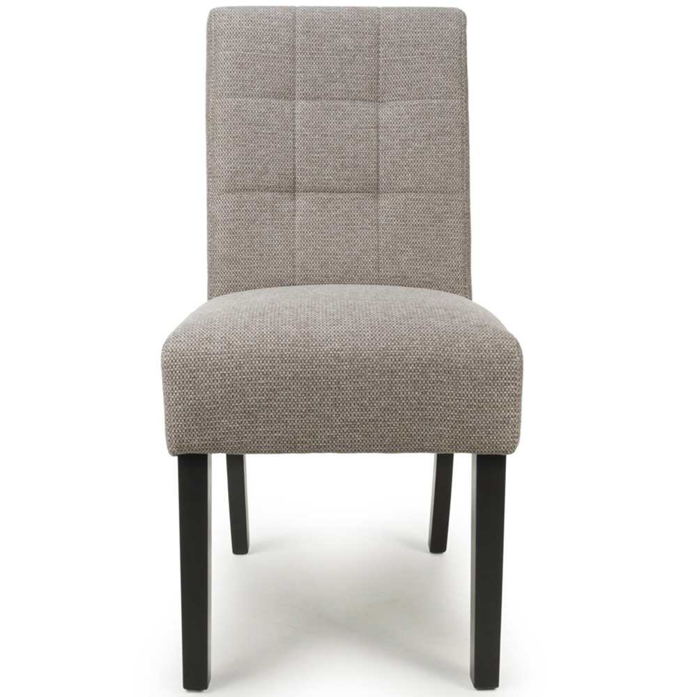 Portland Harlow Mocha Weave Black Legs Waffle Back Dining Chair Image 4