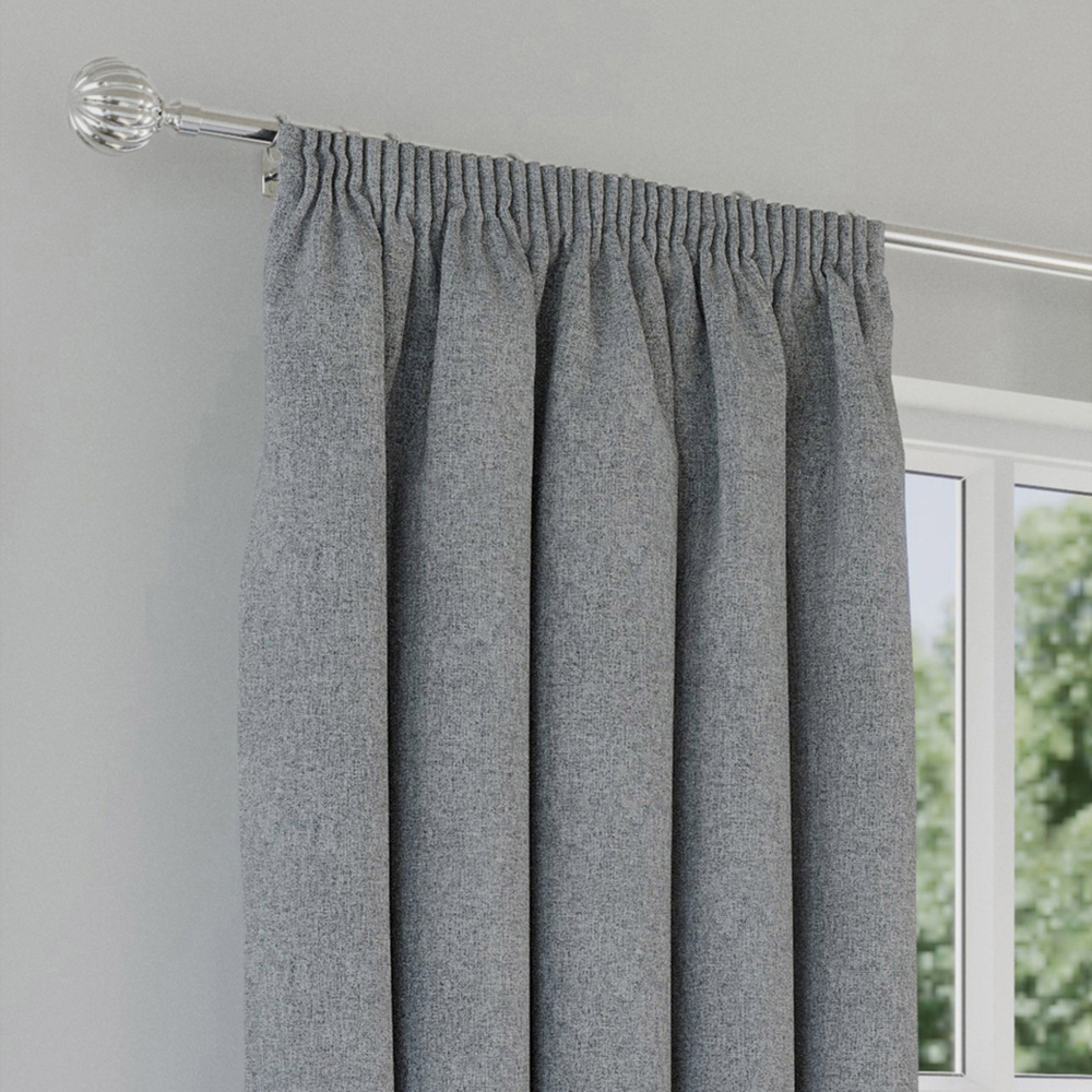 Enhanced Living Dallas Grey Thermal Blackout Pencil Pleat Curtains 168 x 229cm Image 2