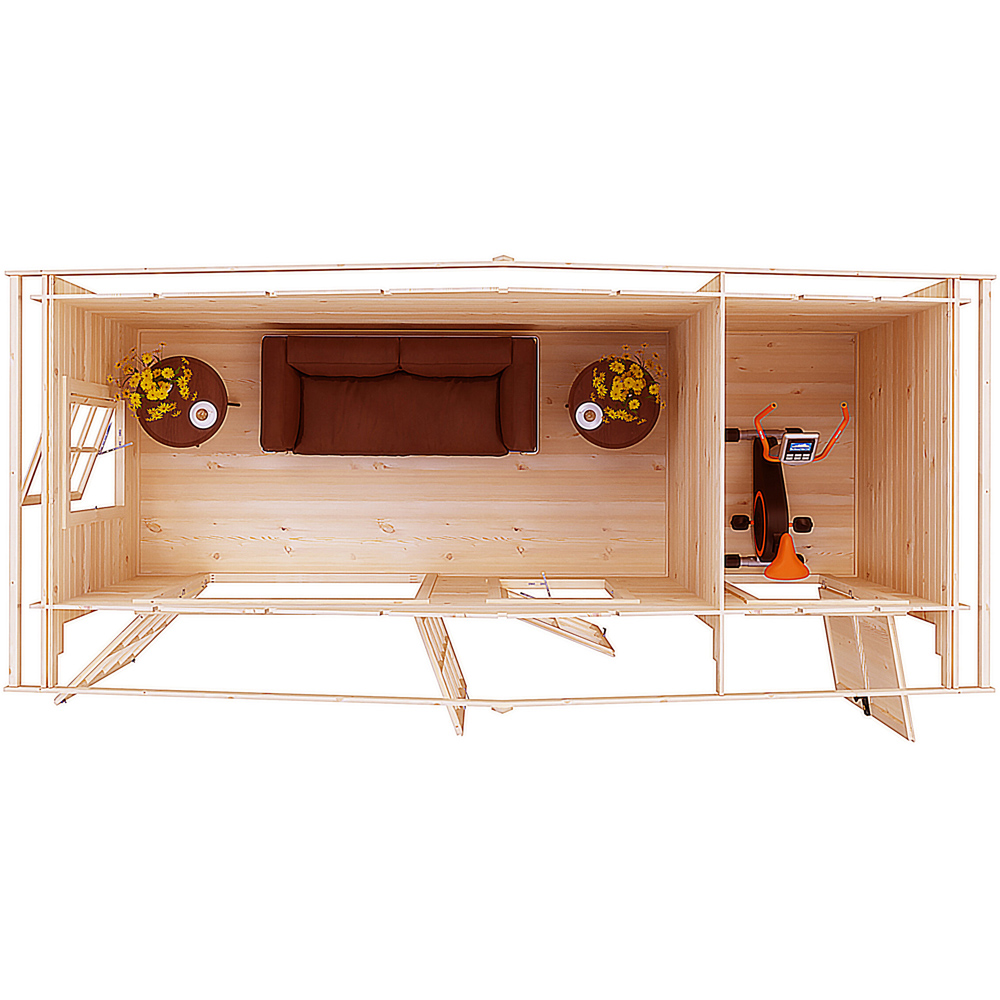 Shire Bourne 16 x 6ft Apex Garden Log Cabin Image 4