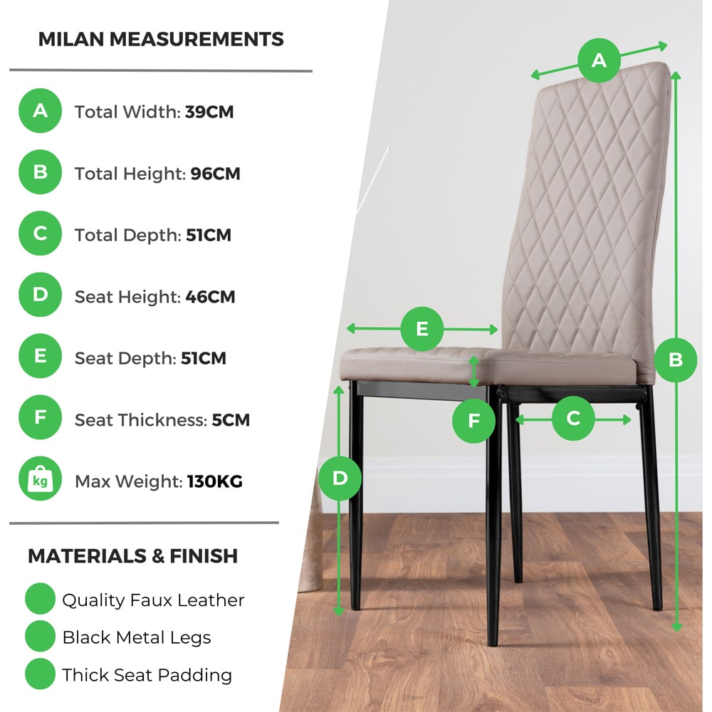 Furniturebox Valera Set of 4 Cappuccino and Black Faux Leather Dining Chair Image 9