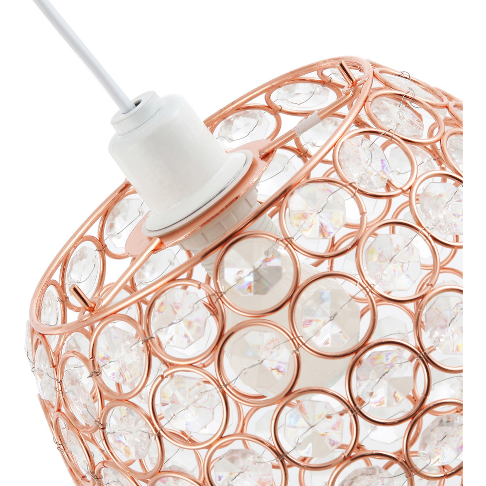 Happy Homewares Round Copper Globe Small Clear Acrylic Beads Pendant Shade Image 6