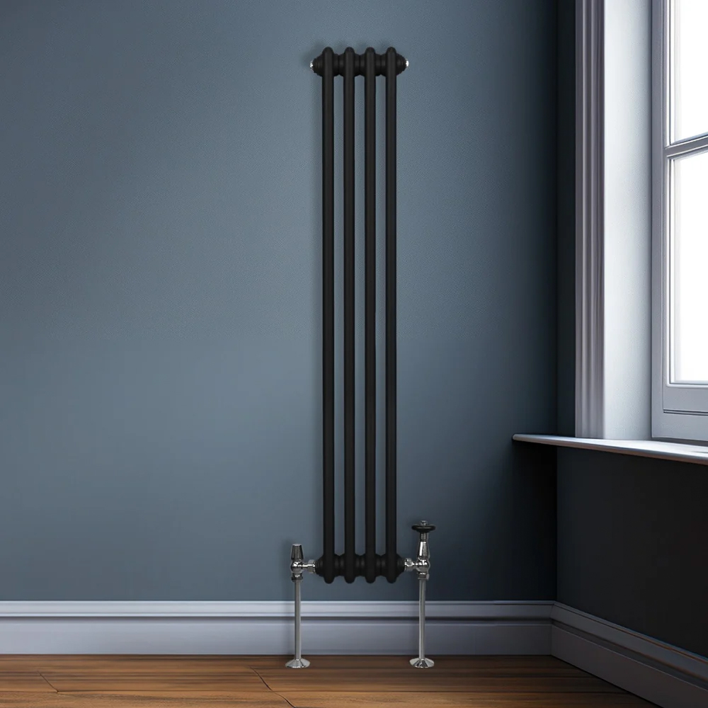 Monster Shop 2348 BTU Black Traditional 3 Column Radiator 1500 x 202mm Image 2
