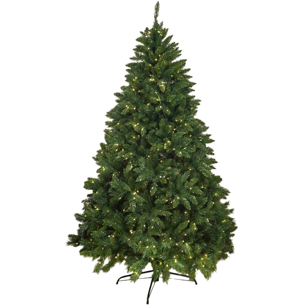 Abrihome Pre Lit Artificial Christmas Tree with Hinged Branches 7ft Image 1