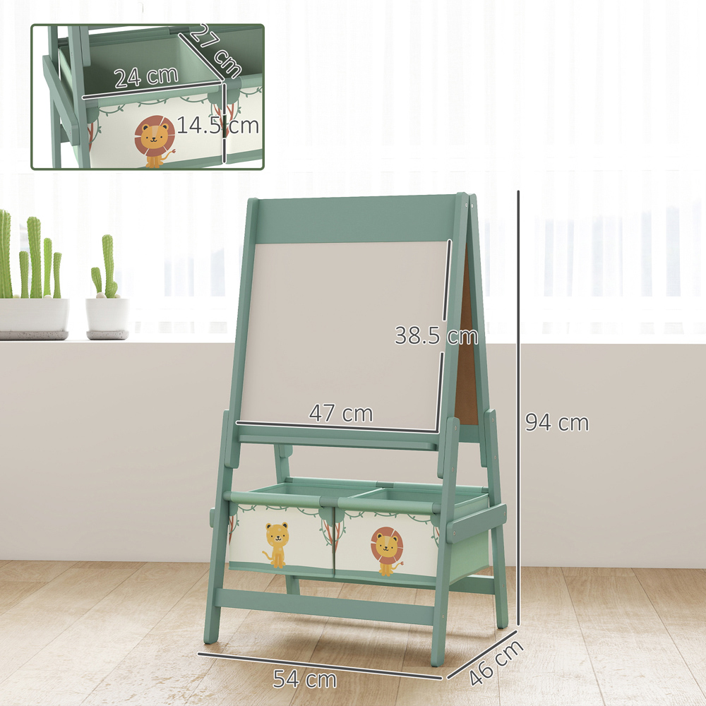 Tommy Toys 3-in-1 Kids Green Double Sided Easel with Paper Roll and Storage Box Image 9