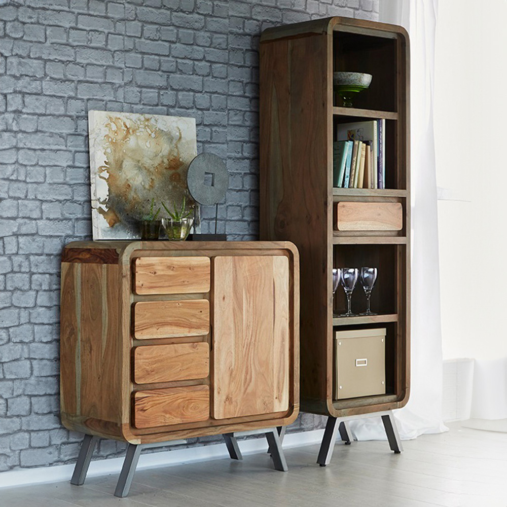 Brooklyn Single Door 4 Drawer Hardwood Sideboard Image 5